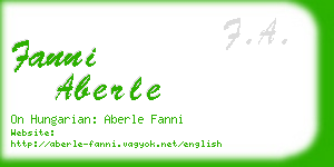 fanni aberle business card